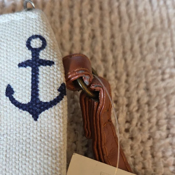 Bijorca Navy Anchor Print Clutch - Picture 5 of 6